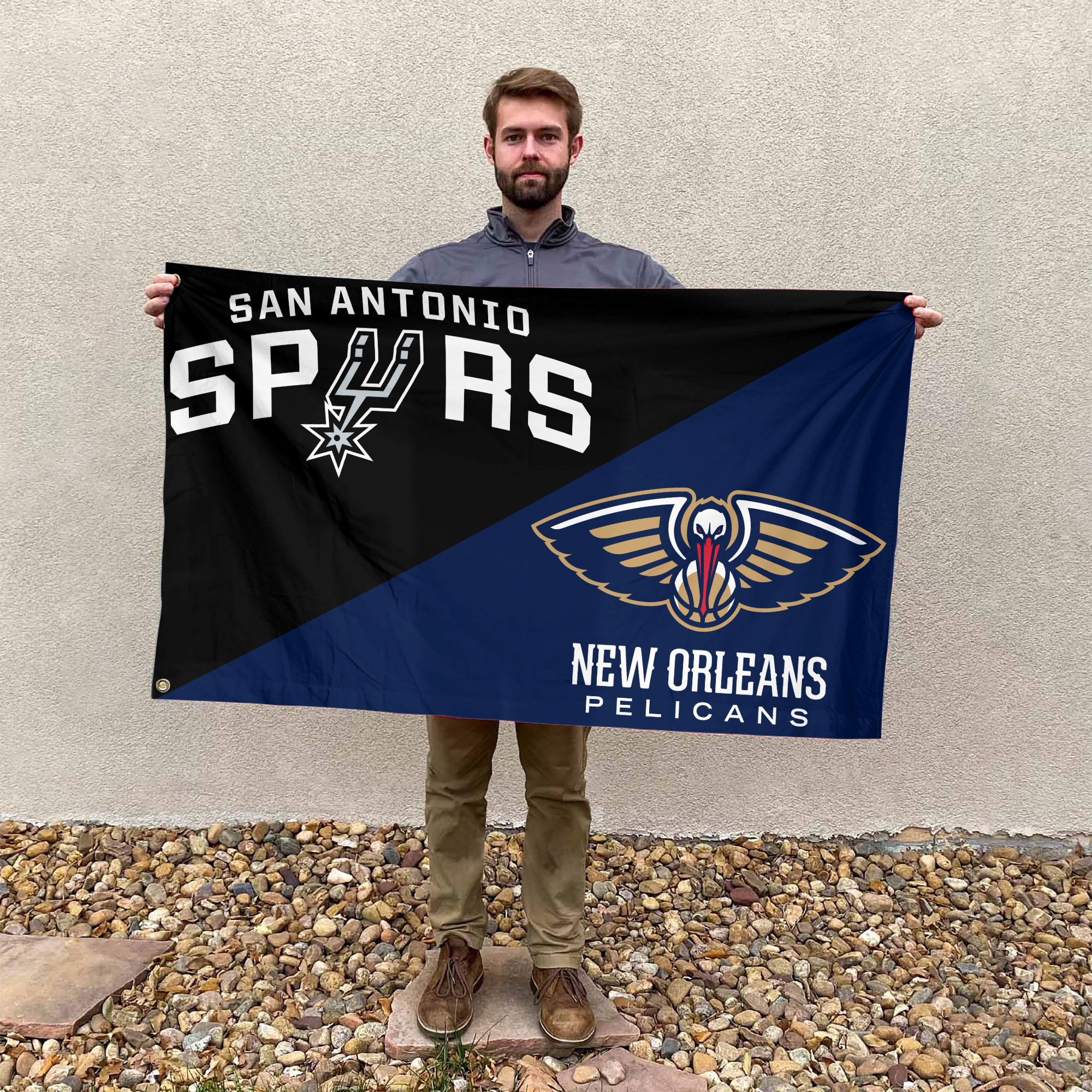 San Antonio vs New Orleans House Divided Flag, NBA House Divided Flag - Image 3
