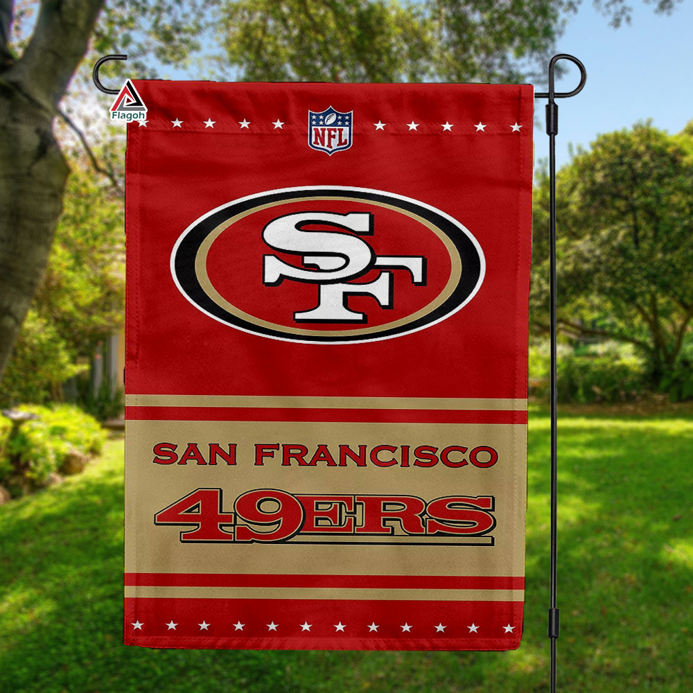 San Francisco 49ers Football Team Flag, NFL Premium Two-sided Vertical Flag