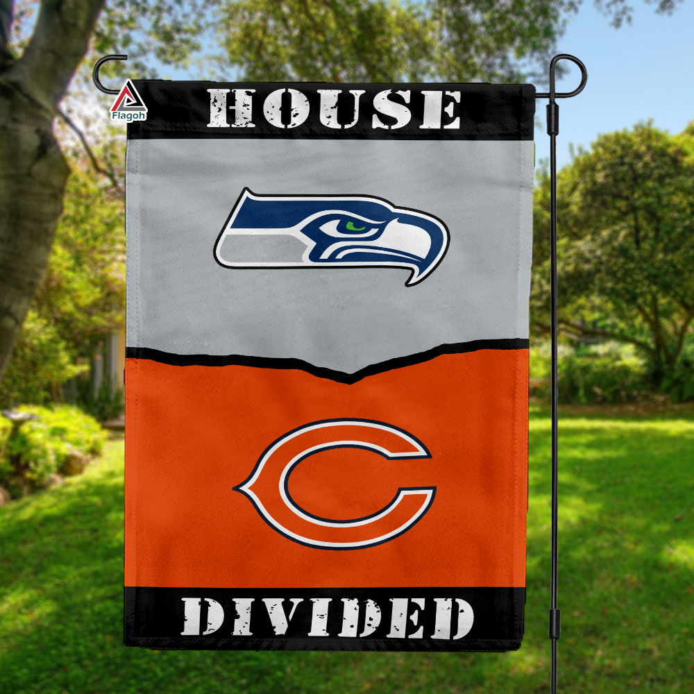Seahawks vs Bears House Divided Flag, NFL House Divided Flag