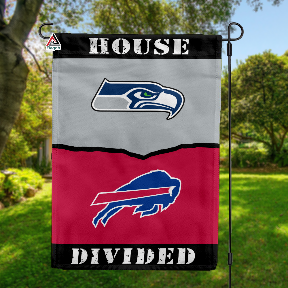 Seahawks vs Bills House Divided Flag, NFL House Divided Flag