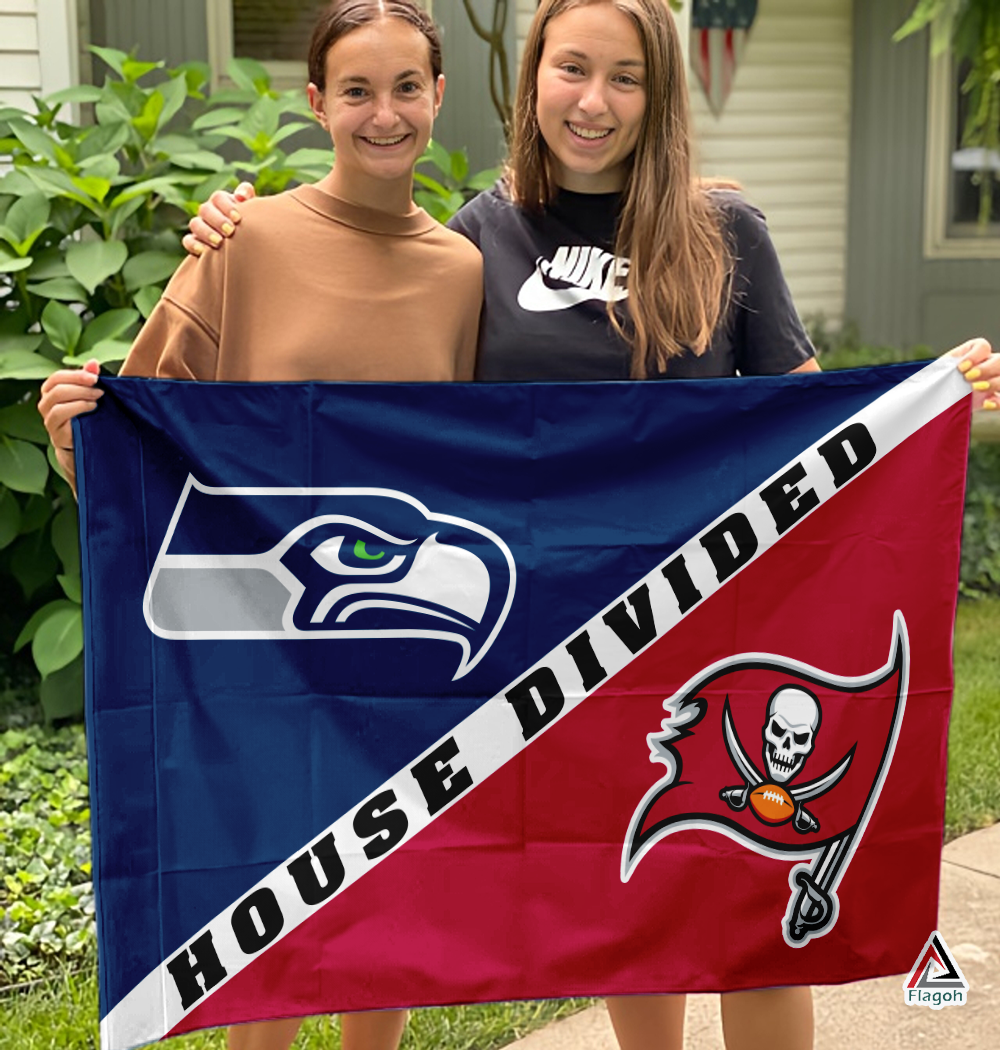 Seahawks vs Buccaneers House Divided Flag, NFL House Divided Flag - Image 3