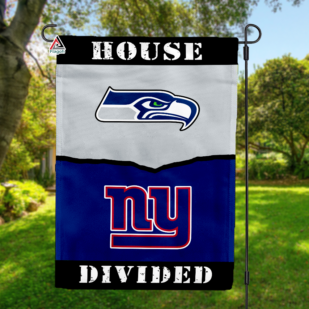 Seahawks vs Giants House Divided Flag, NFL House Divided Flag