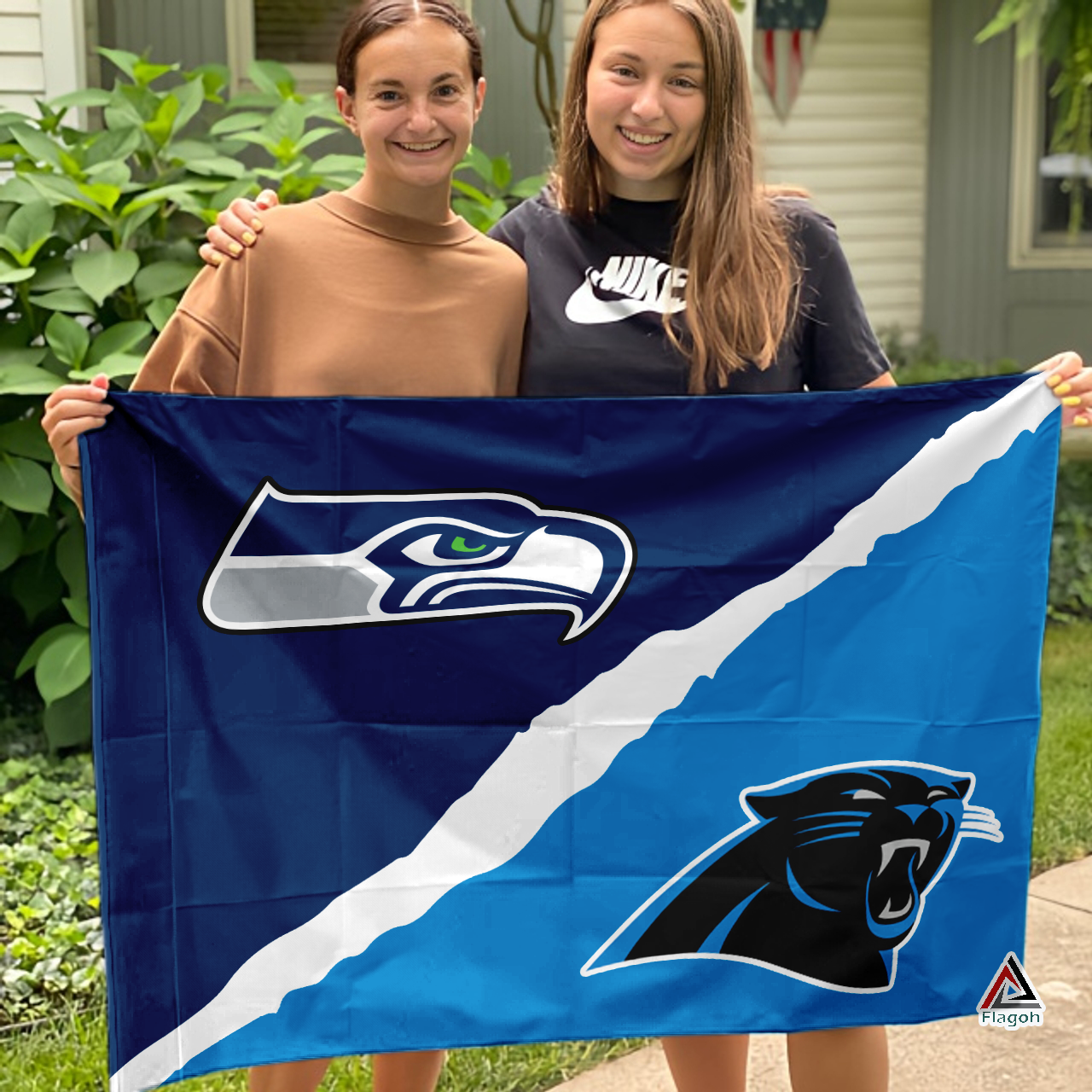 Seahawks vs Panthers House Divided Flag, NFL House Divided Flag - Image 3
