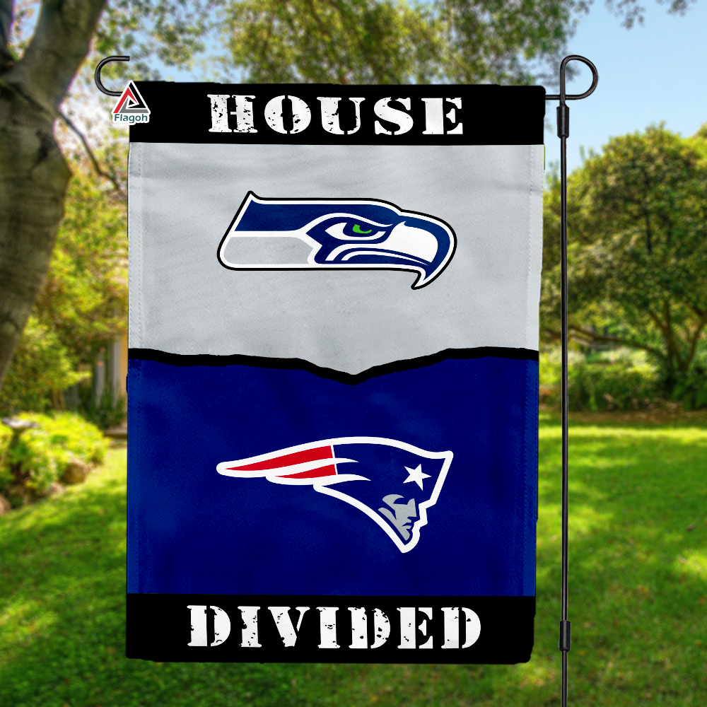 Seahawks vs Patriots House Divided Flag, NFL House Divided Flag