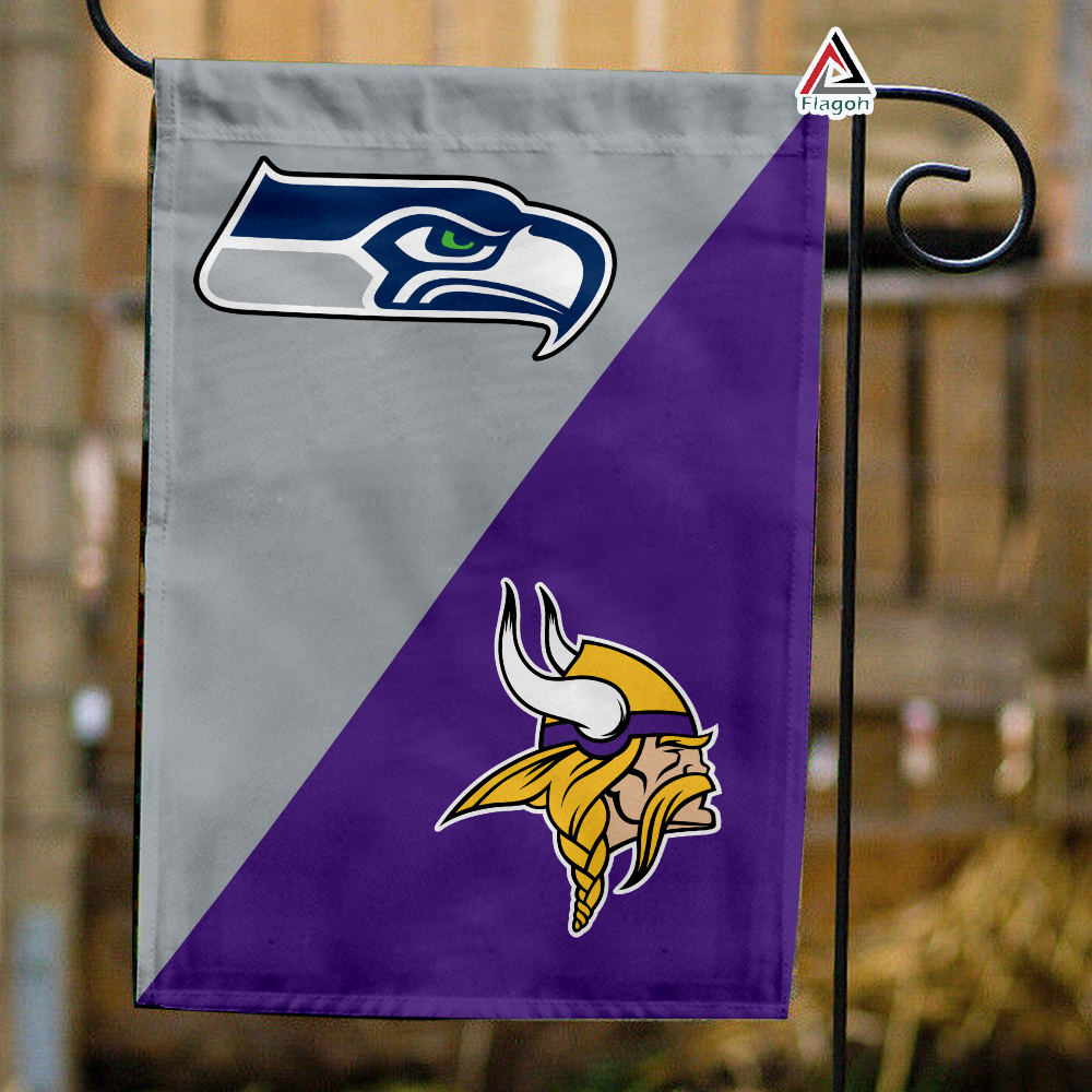 Seahawks vs Vikings House Divided Flag, NFL House Divided Flag
