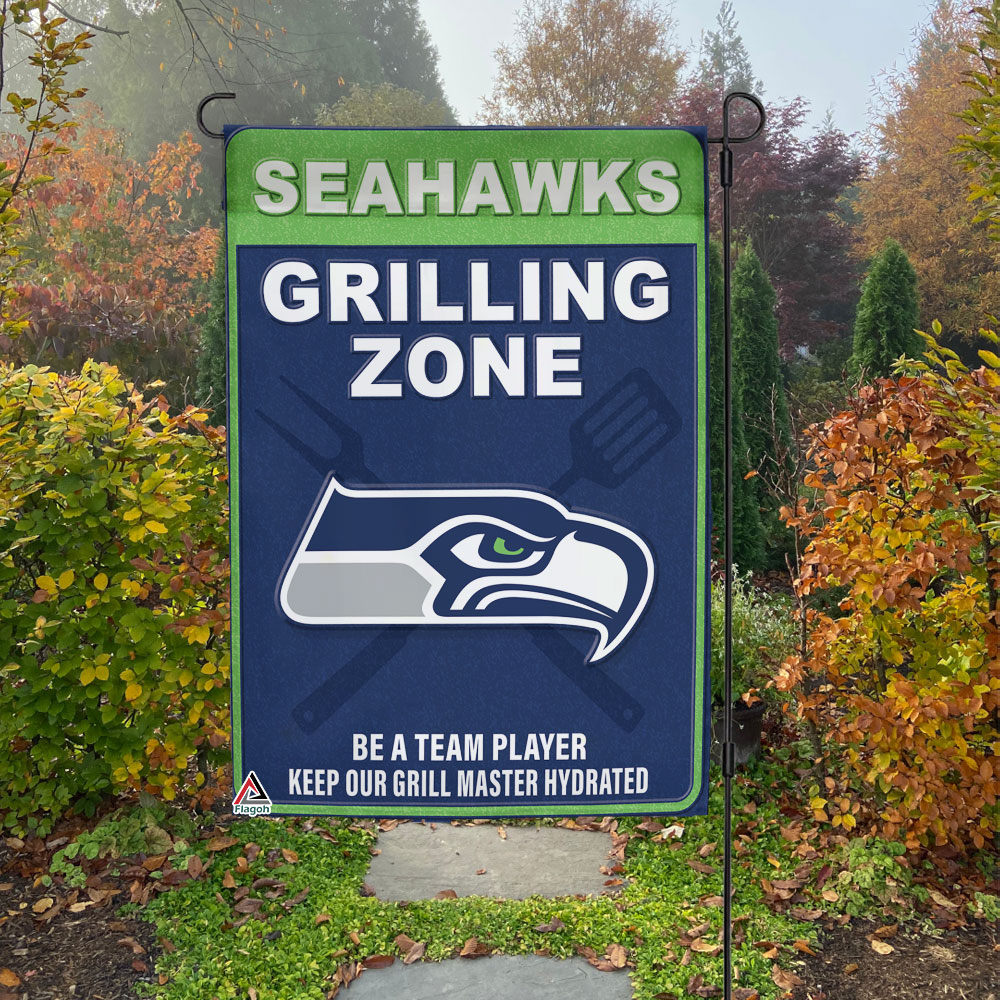 Seattle Seahawks Grilling Zone Flag, Seahawks Football Fans BBQ Flag