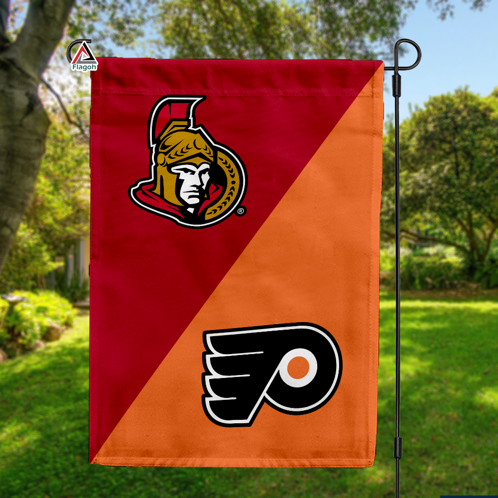 Senators vs Flyers House Divided Flag, NHL House Divided Flag