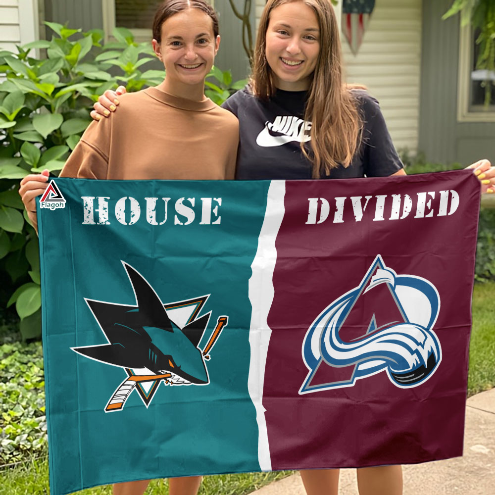 Sharks vs Avalanche House Divided Flag, NHL House Divided Flag - Image 3
