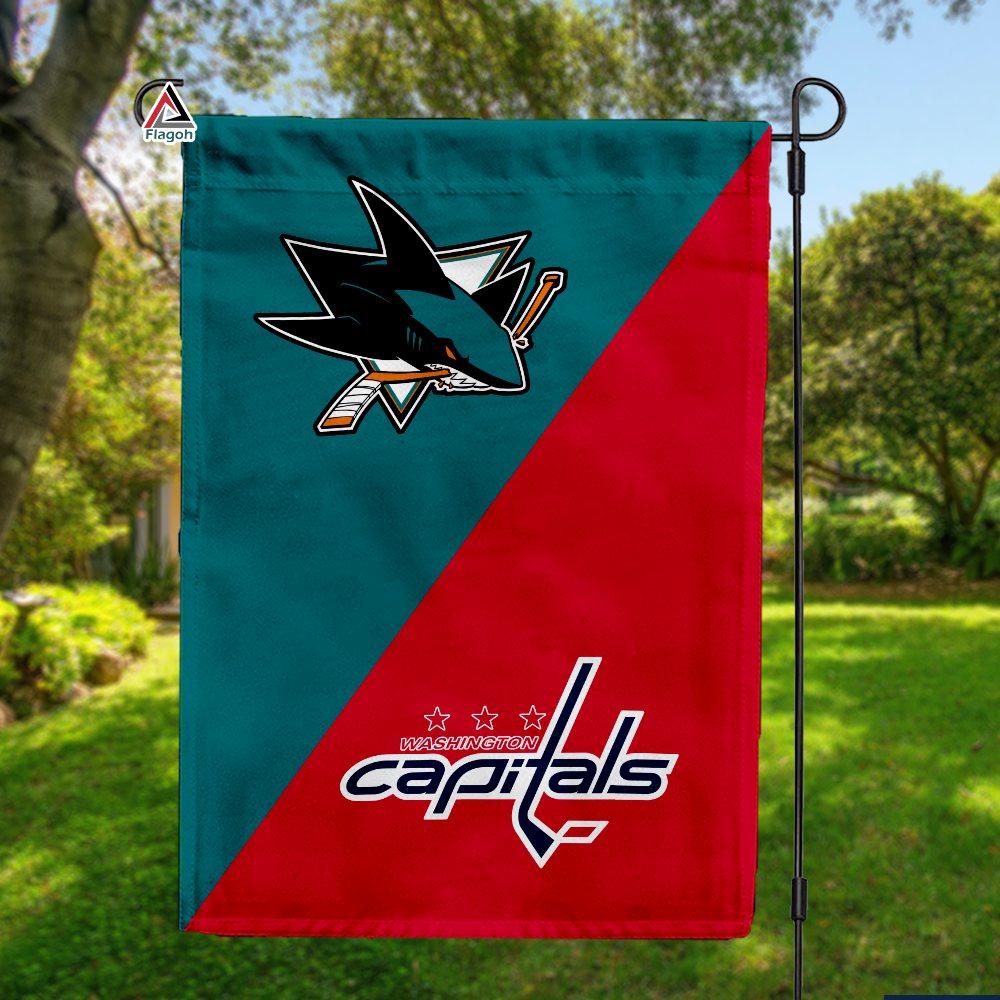 Sharks vs Capitals House Divided Flag, NHL House Divided Flag
