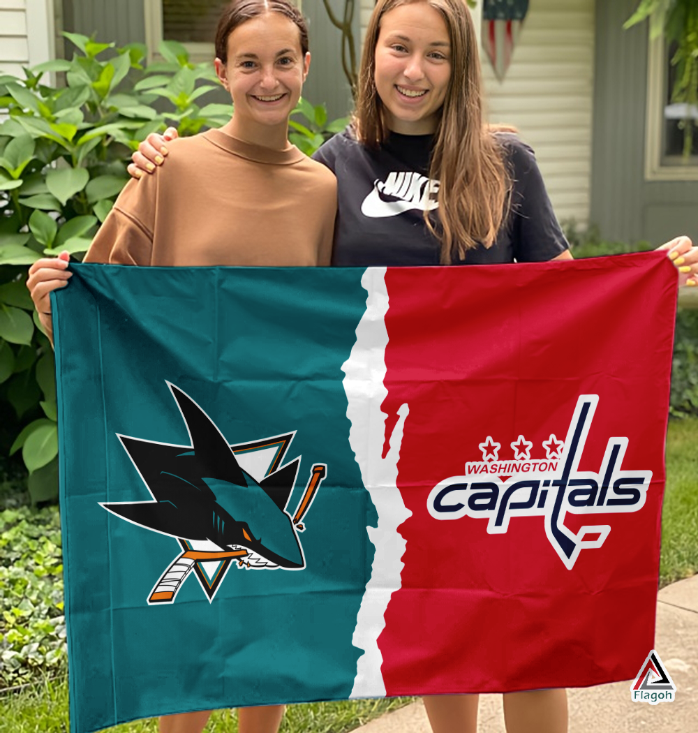Sharks vs Capitals House Divided Flag, NHL House Divided Flag - Image 3