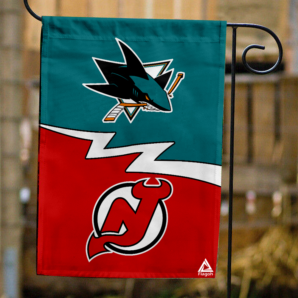 Sharks vs Devils House Divided Flag, NHL House Divided Flag