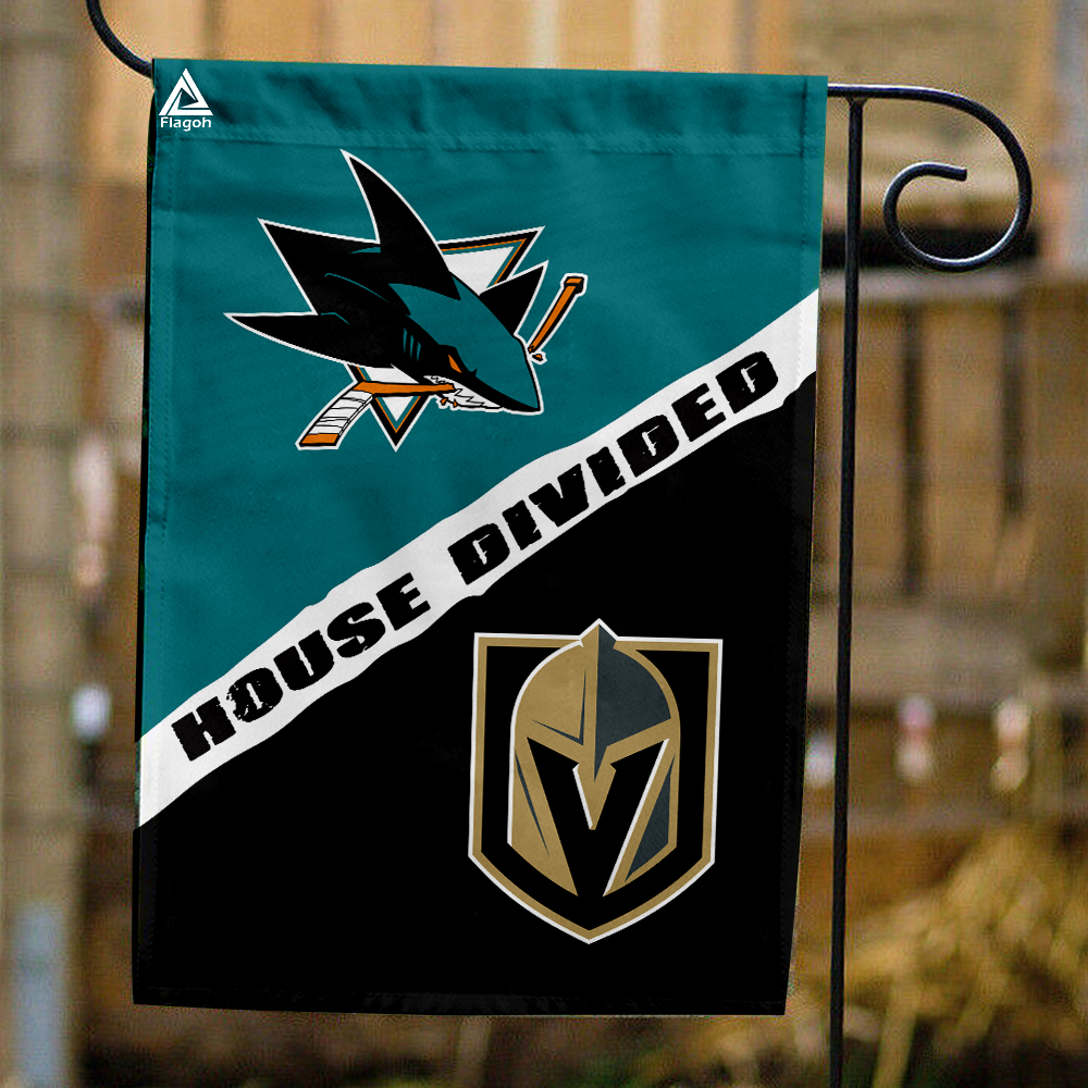 Sharks vs Golden Knights House Divided Flag, NHL House Divided Flag