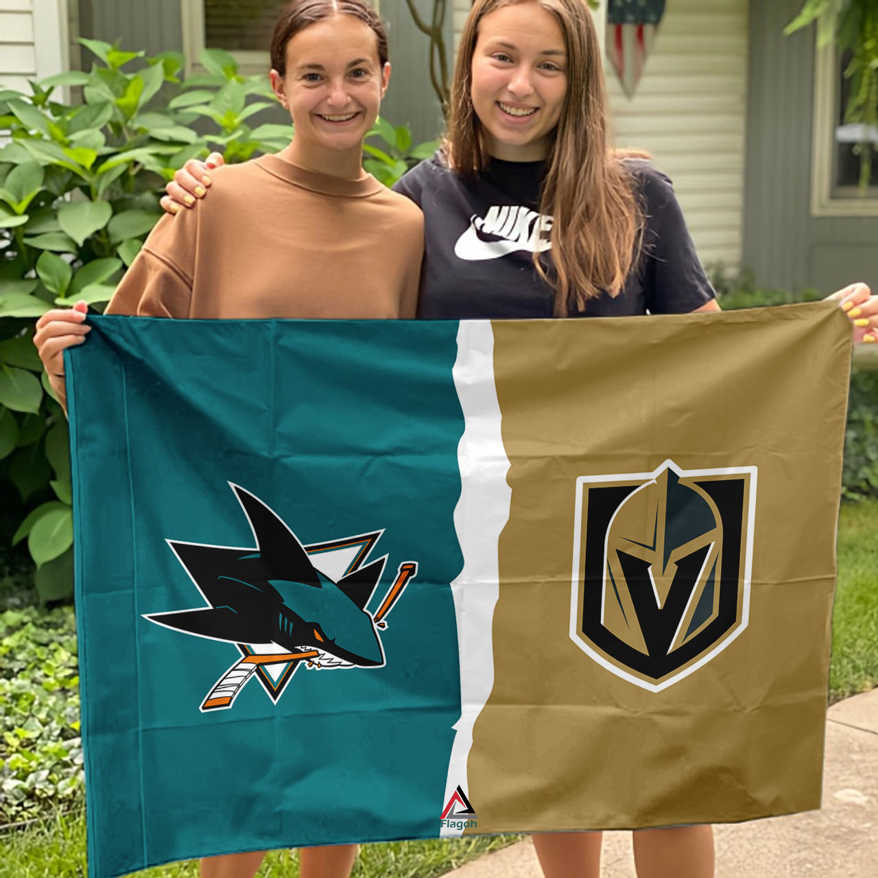 Sharks vs Golden Knights House Divided Flag, NHL House Divided Flag - Image 3