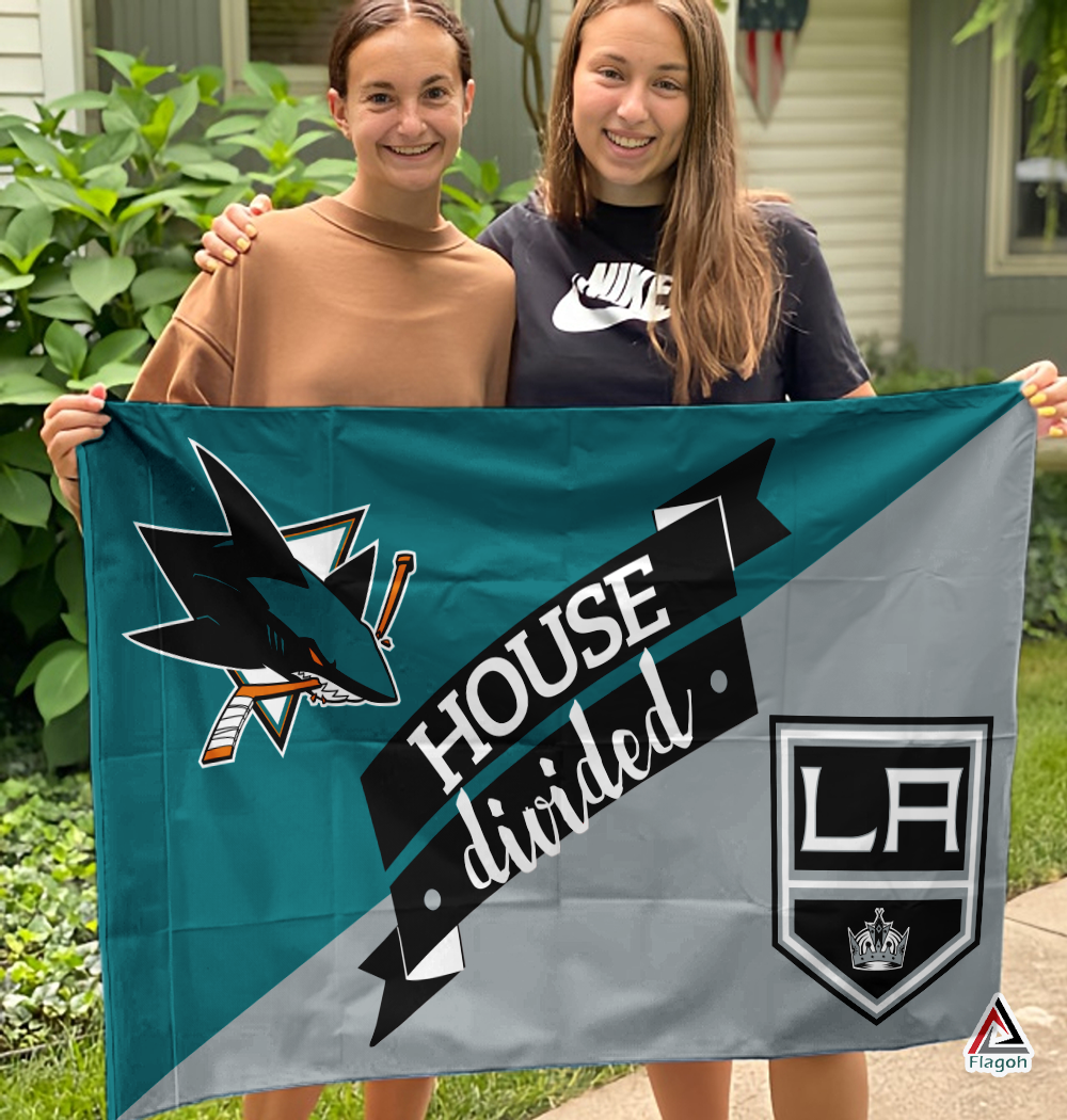 Sharks vs Kings House Divided Flag, NHL House Divided Flag - Image 3