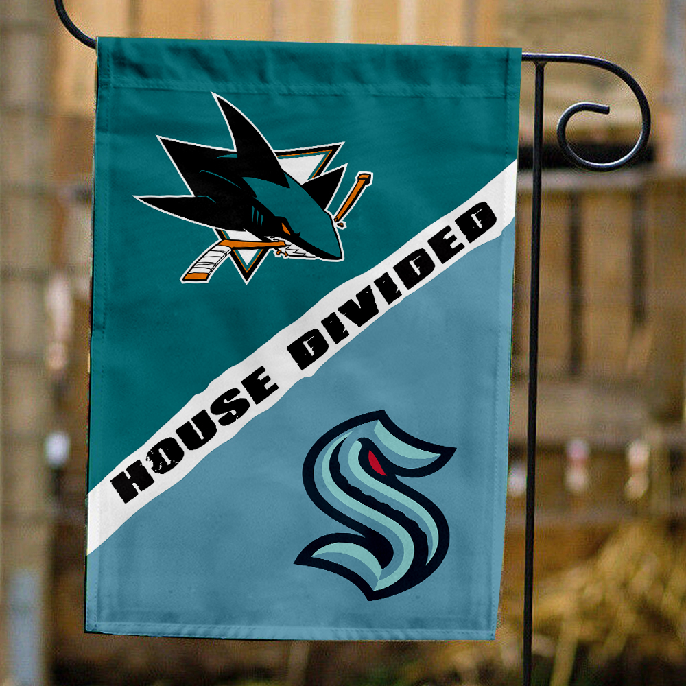 Sharks vs Kraken House Divided Flag, NHL House Divided Flag