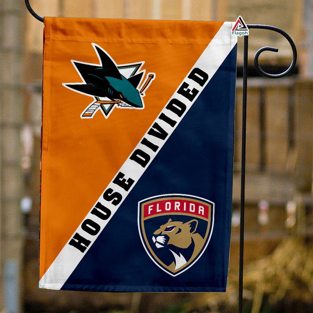 Sharks vs Panthers House Divided Flag, NHL House Divided Flag