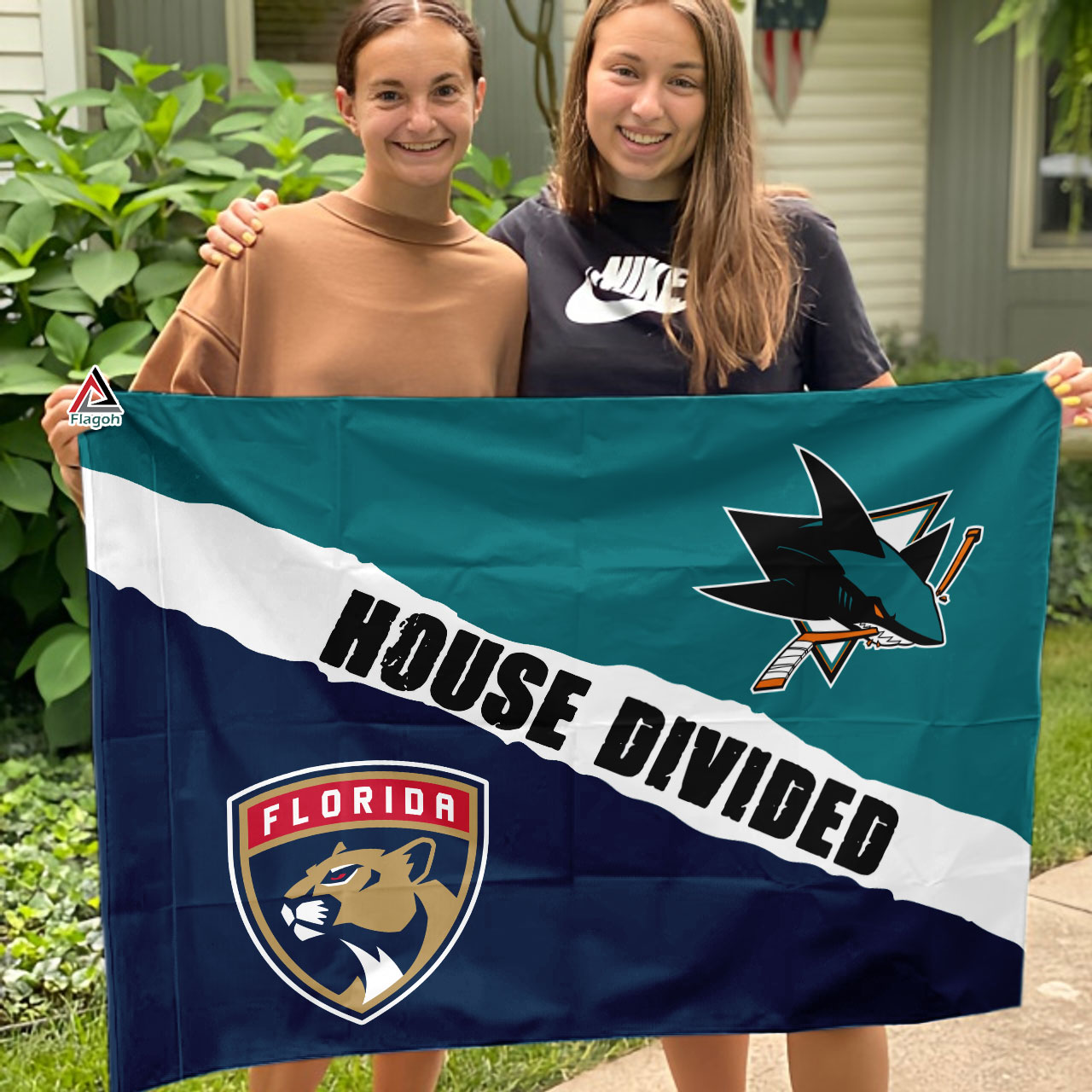 Sharks vs Panthers House Divided Flag, NHL House Divided Flag - Image 3