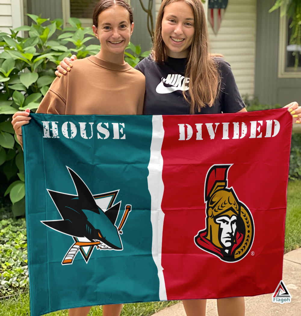 Sharks vs Senators House Divided Flag, NHL House Divided Flag - Image 3