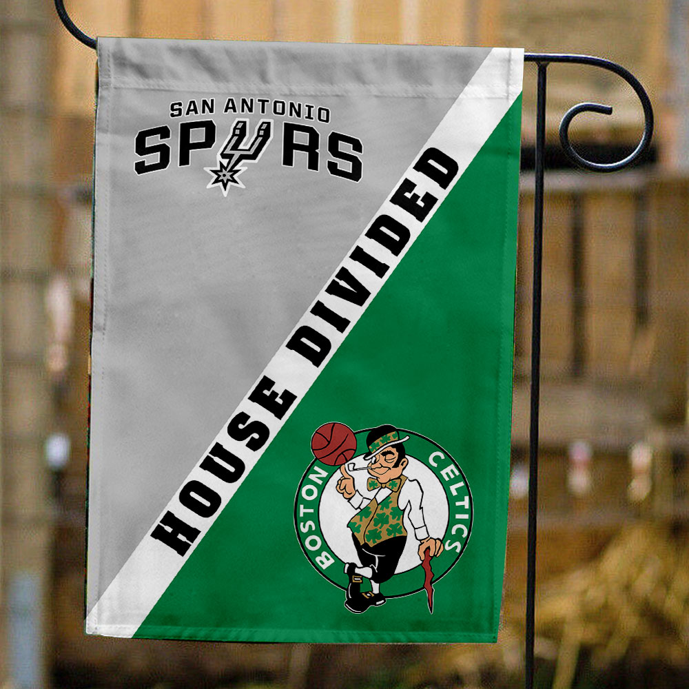 Spurs vs Celtics House Divided Flag, NBA House Divided Flag