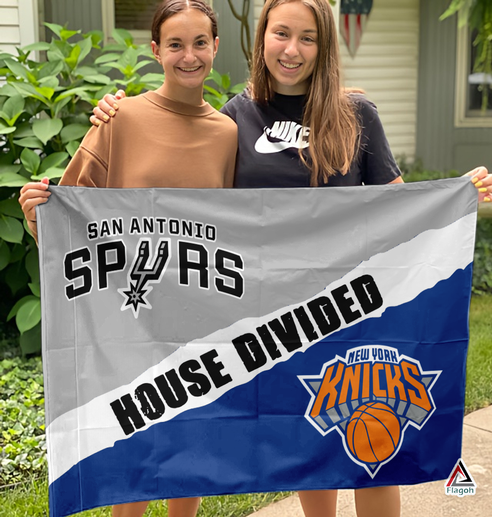 Spurs vs Knicks House Divided Flag, NBA House Divided Flag - Image 3