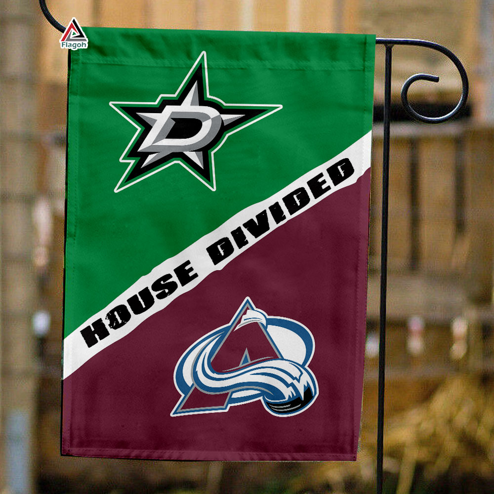 Stars vs Avalanche House Divided Flag, NHL House Divided Flag