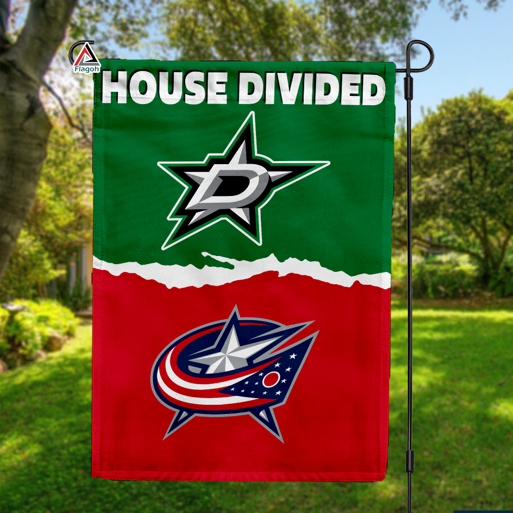 Stars vs Blue Jackets House Divided Flag, NHL House Divided Flag