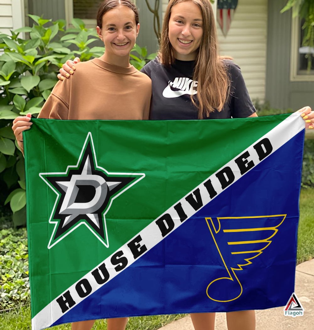 Stars vs Blues House Divided Flag, NHL House Divided Flag - Image 3