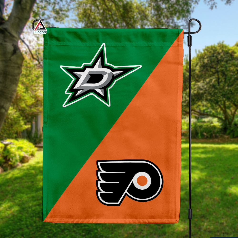 Stars vs Flyers House Divided Flag, NHL House Divided Flag