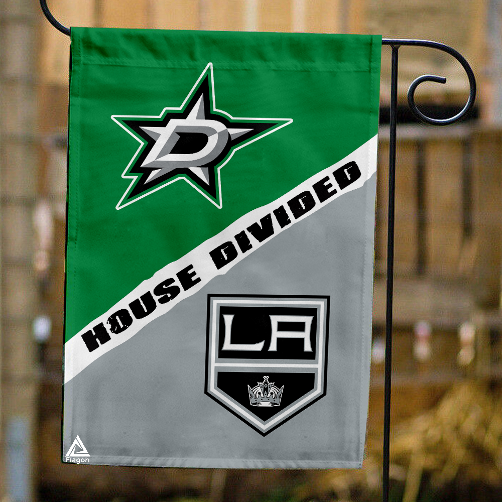 Stars vs Kings House Divided Flag, NHL House Divided Flag