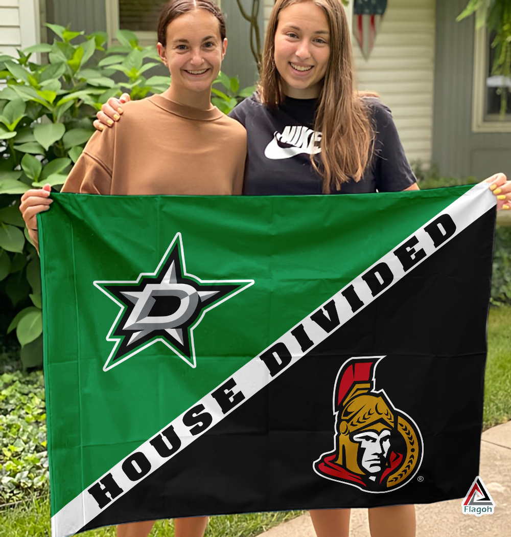 Stars vs Senators House Divided Flag, NHL House Divided Flag - Image 3