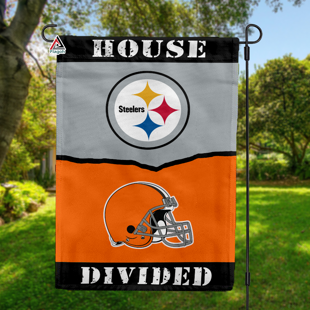 Steelers vs Browns House Divided Flag, NFL House Divided Flag