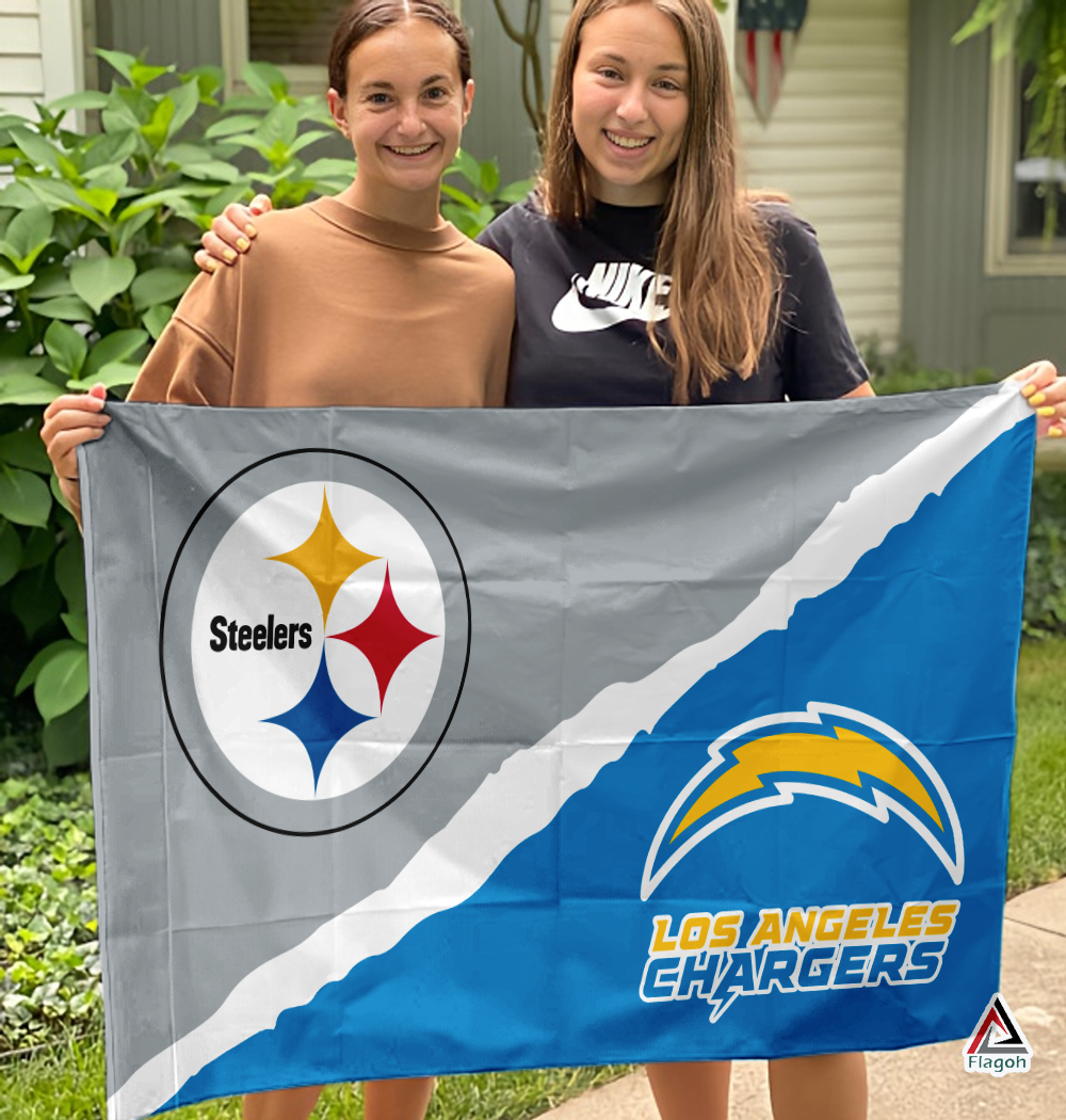 Steelers vs Chargers House Divided Flag, NFL House Divided Flag - Image 3