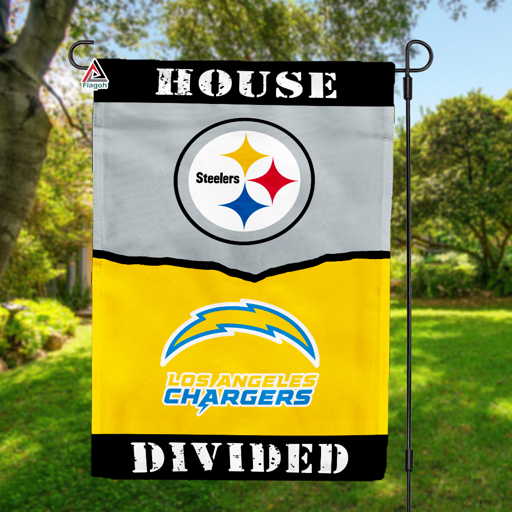 Steelers vs Chargers House Divided Flag, NFL House Divided Flag