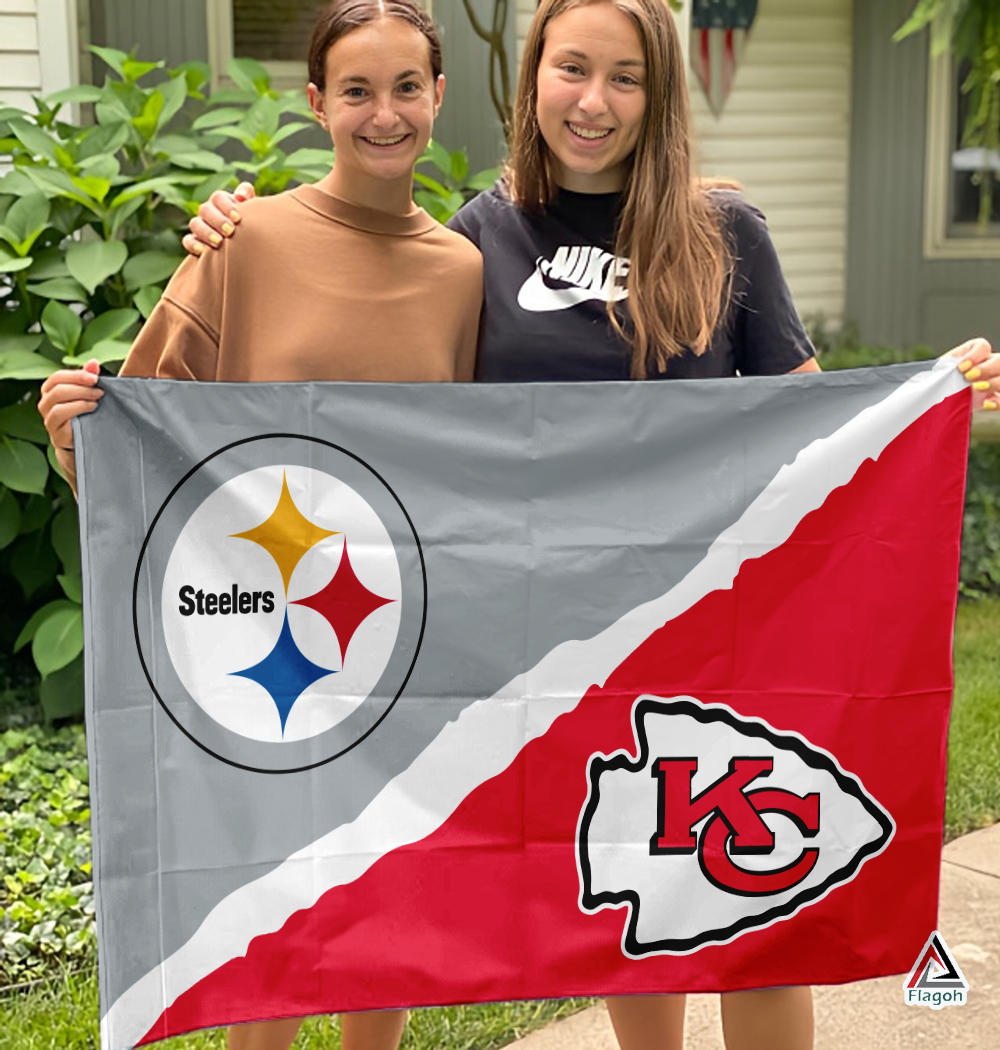 Steelers vs Chiefs House Divided Flag, NFL House Divided Flag - Image 3