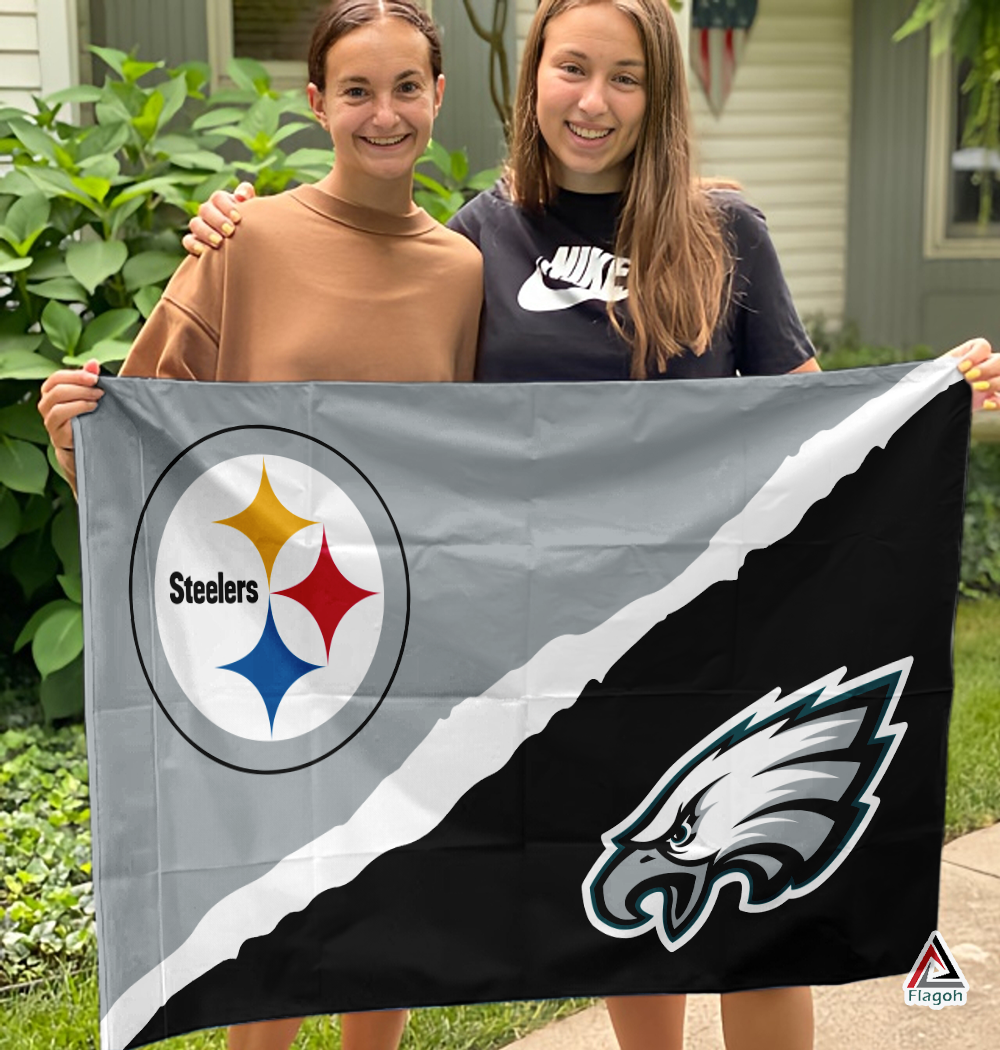 Steelers vs Eagles House Divided Flag, NFL House Divided Flag - Image 3