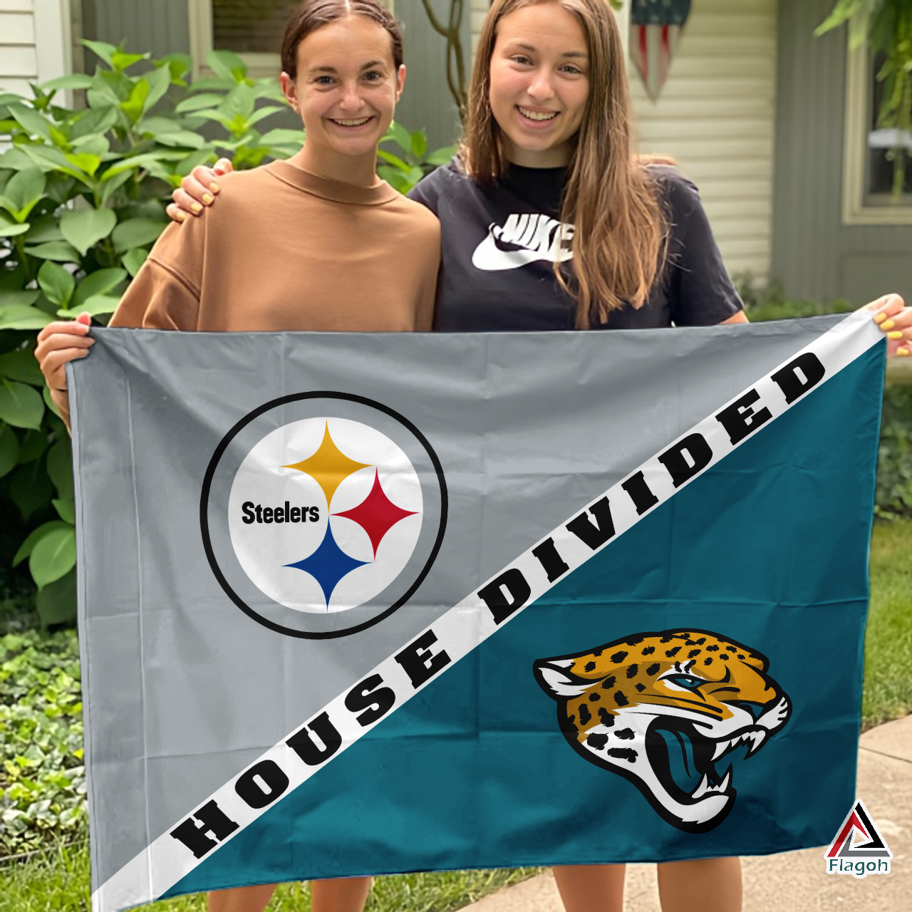 Steelers vs Jaguars House Divided Flag, NFL House Divided Flag - Image 3