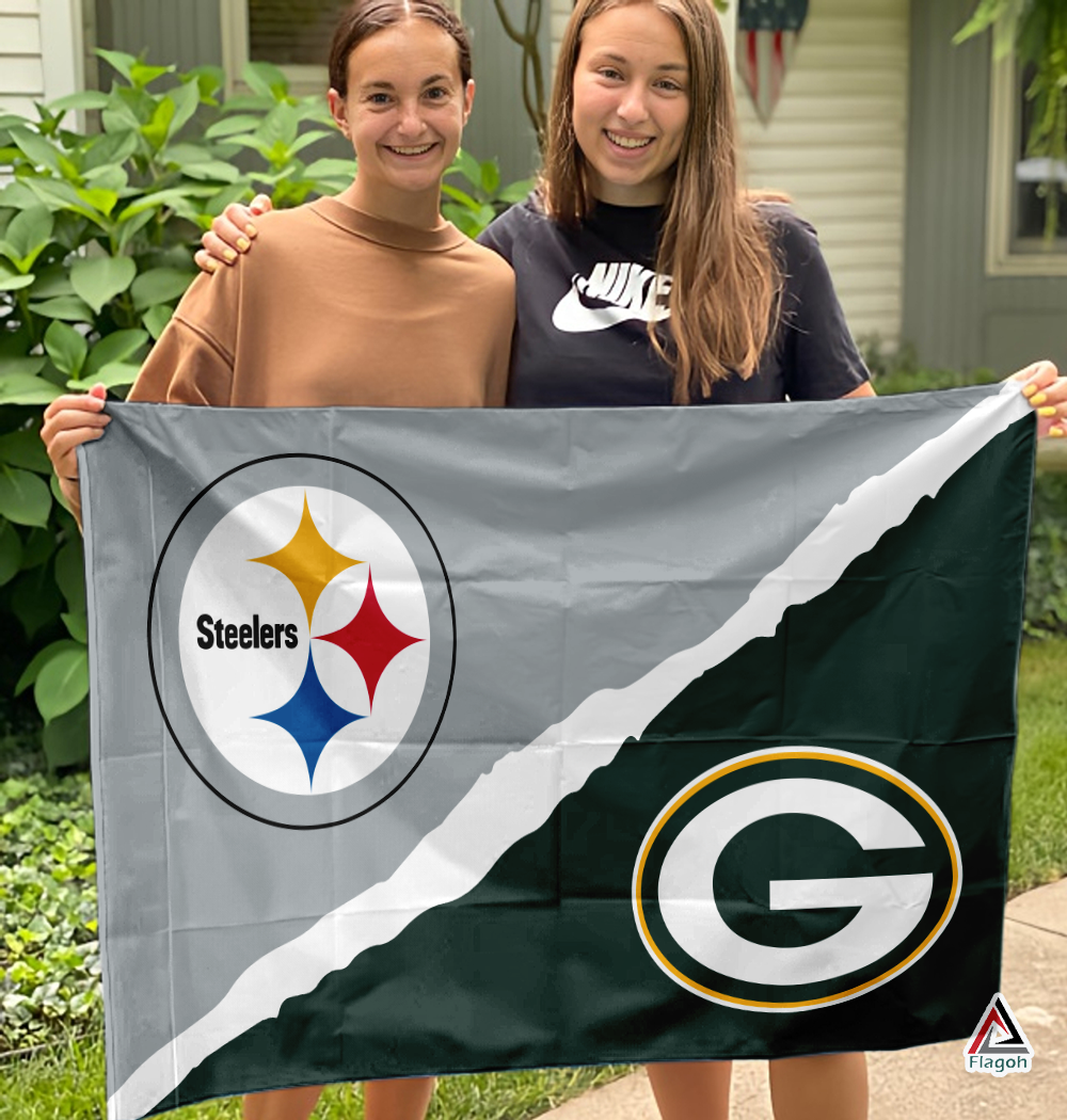 Steelers vs Packers House Divided Flag, NFL House Divided Flag - Image 3
