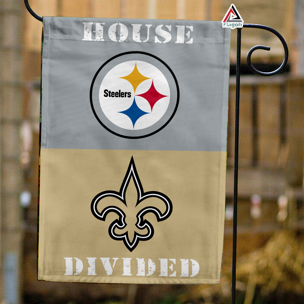 Steelers vs Saints House Divided Flag, NFL House Divided Flag