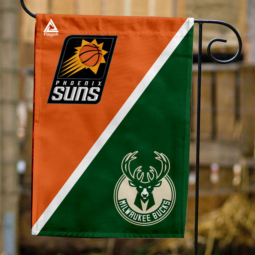 Suns vs Bucks House Divided Flag, NBA House Divided Flag