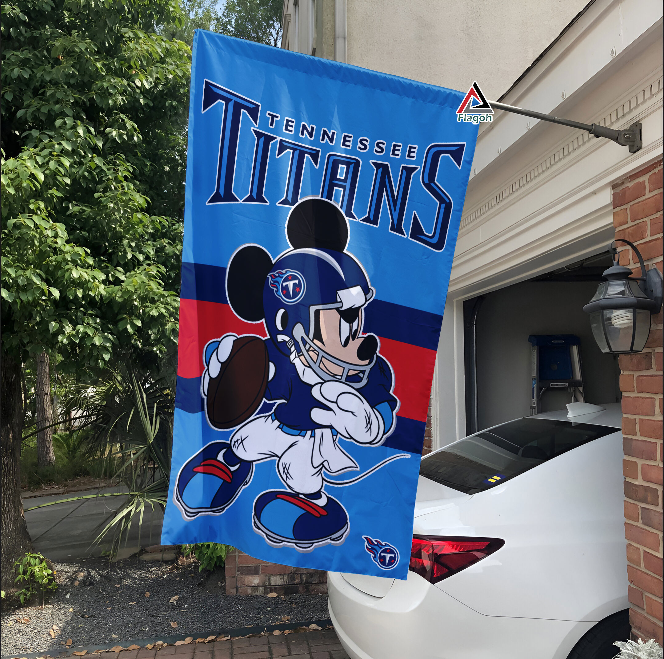 Tennessee Titans x Mickey Football Flag, NFL Premium Flag - Image 2