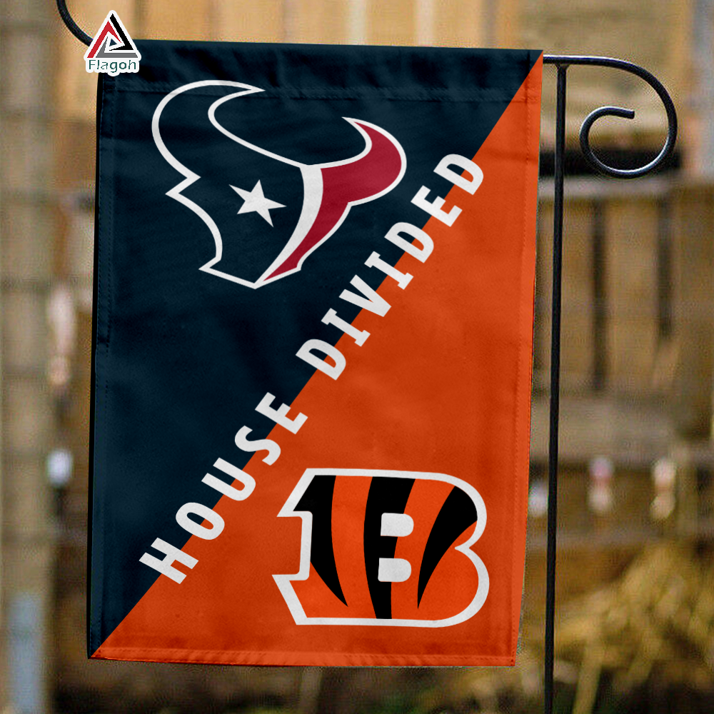 Texans vs Bengals House Divided Flag, NFL House Divided Flag