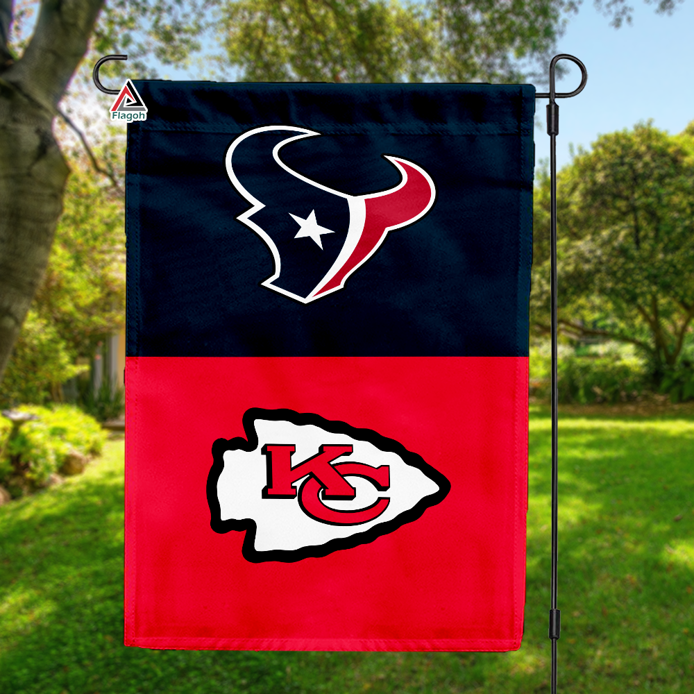 Texans vs Chiefs House Divided Flag, NFL House Divided Flag