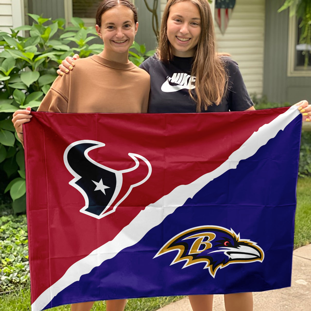 Texans vs Ravens House Divided Flag, NFL House Divided Flag - Image 3