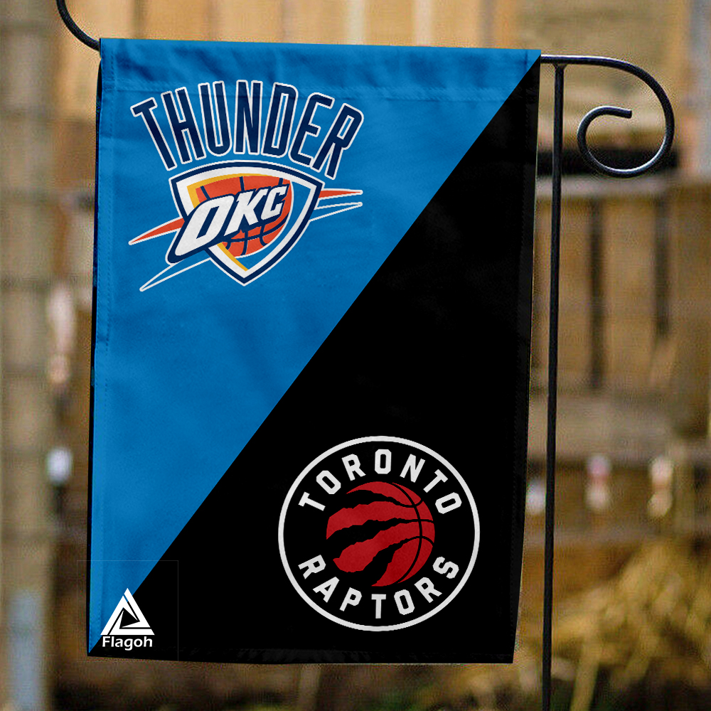 Thunder vs Raptors House Divided Flag, NBA House Divided Flag