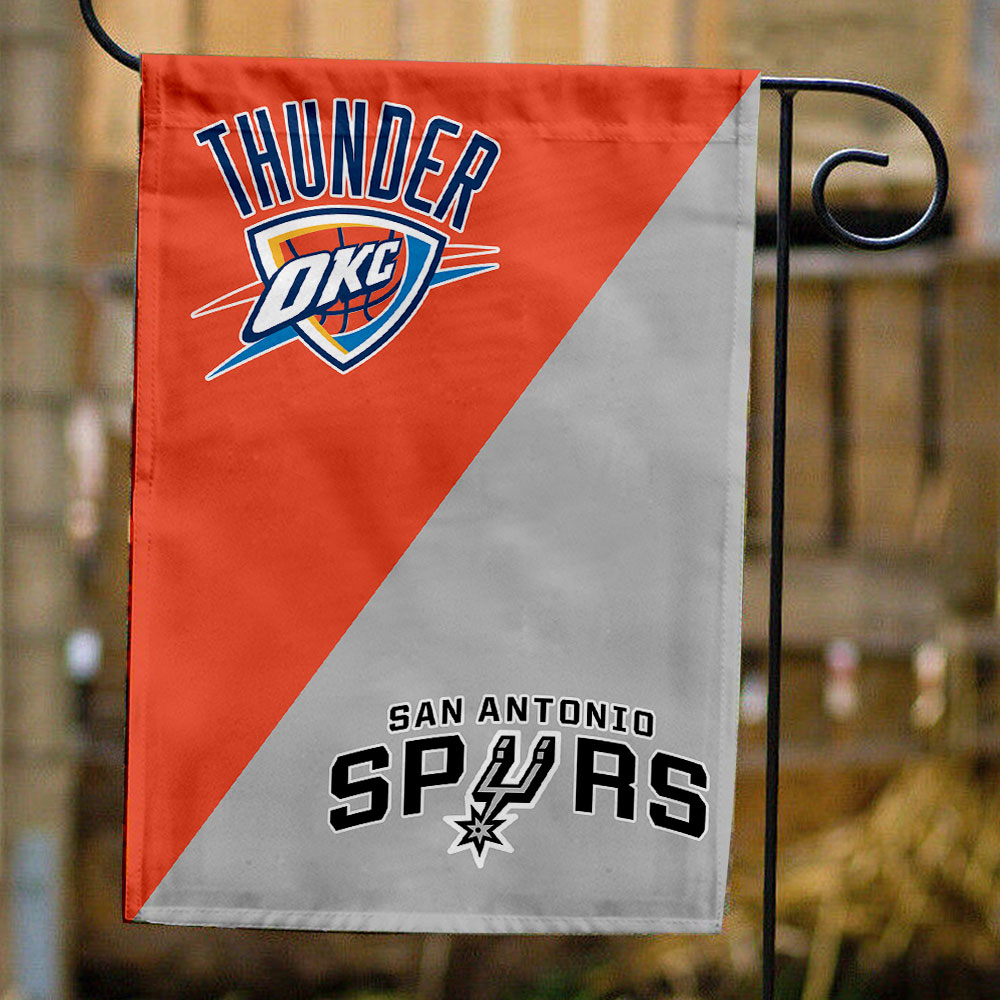Thunder vs Spurs House Divided Flag, NBA House Divided Flag
