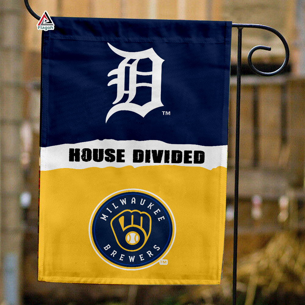 Tigers vs Brewers House Divided Flag, MLB House Divided Flag