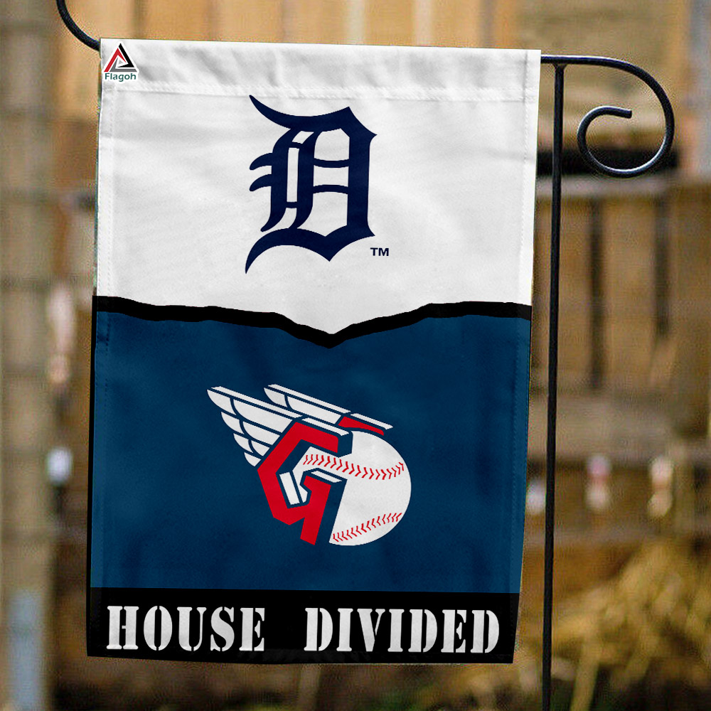 Tigers vs Guardians House Divided Flag, MLB House Divided Flag