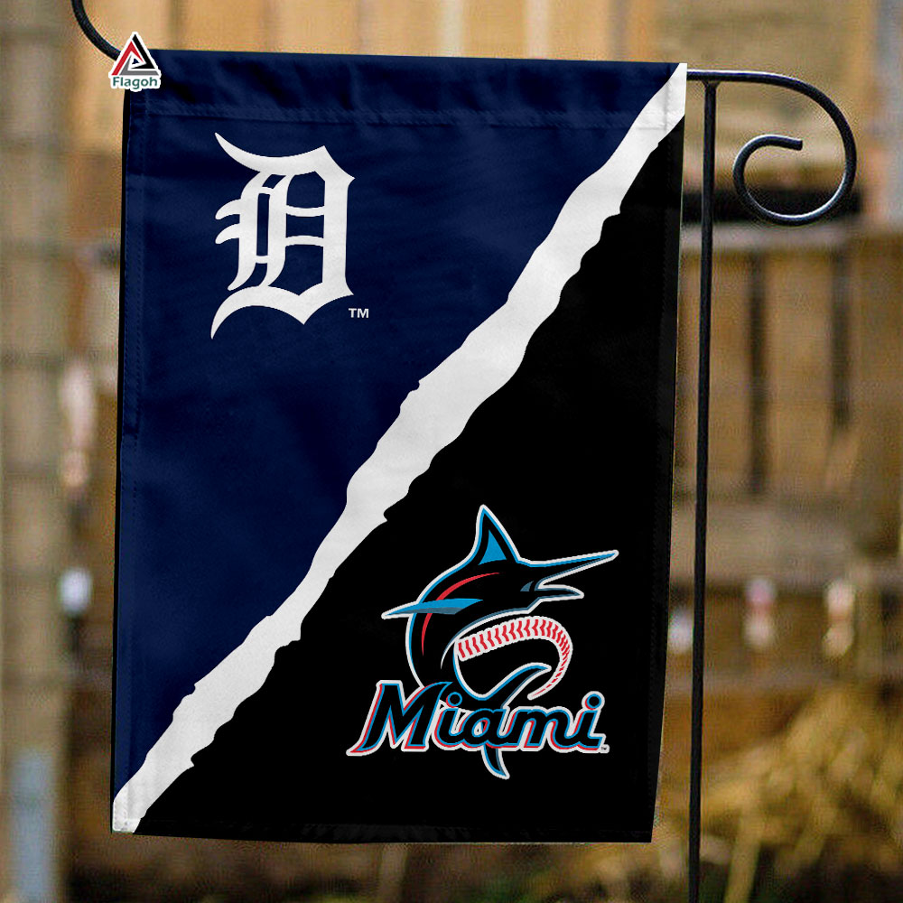 Tigers vs Marlins House Divided Flag, MLB House Divided Flag