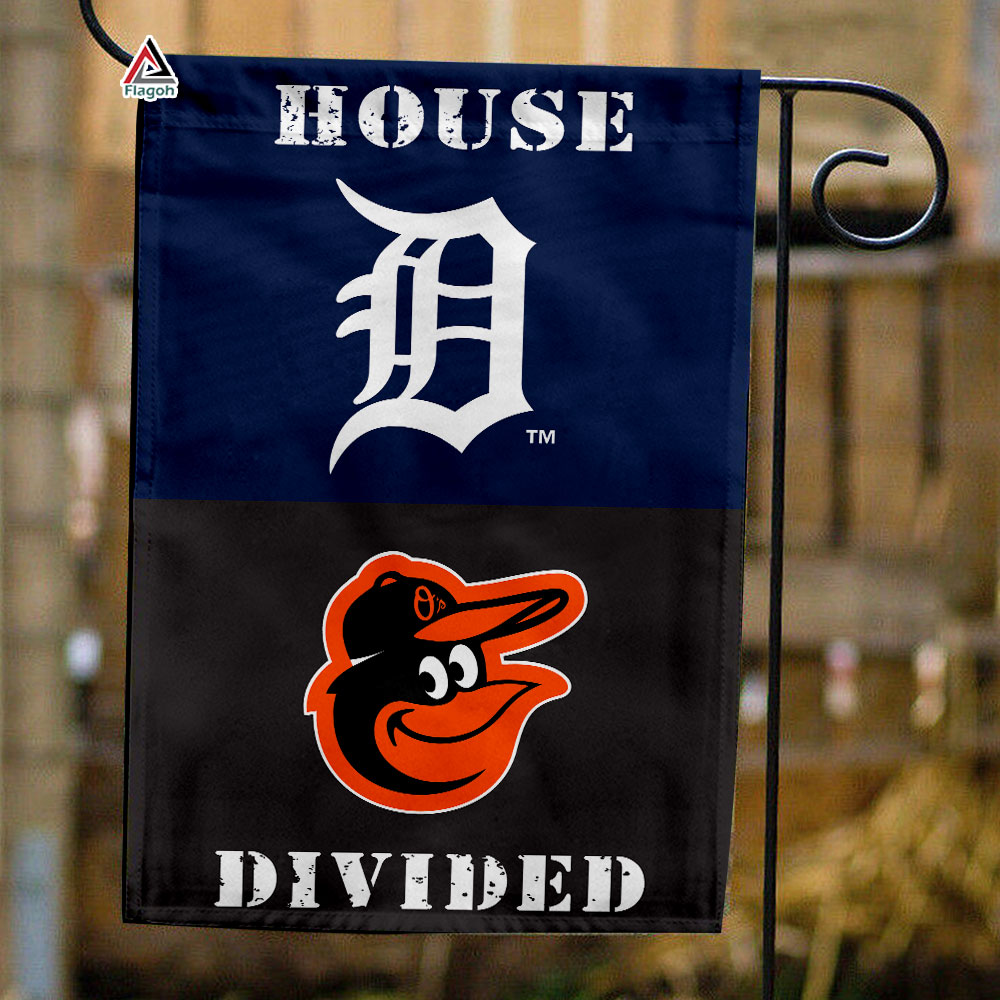 Tigers vs Orioles House Divided Flag, MLB House Divided Flag
