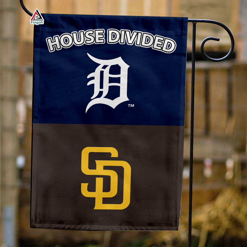 Tigers vs Padres House Divided Flag, MLB House Divided Flag